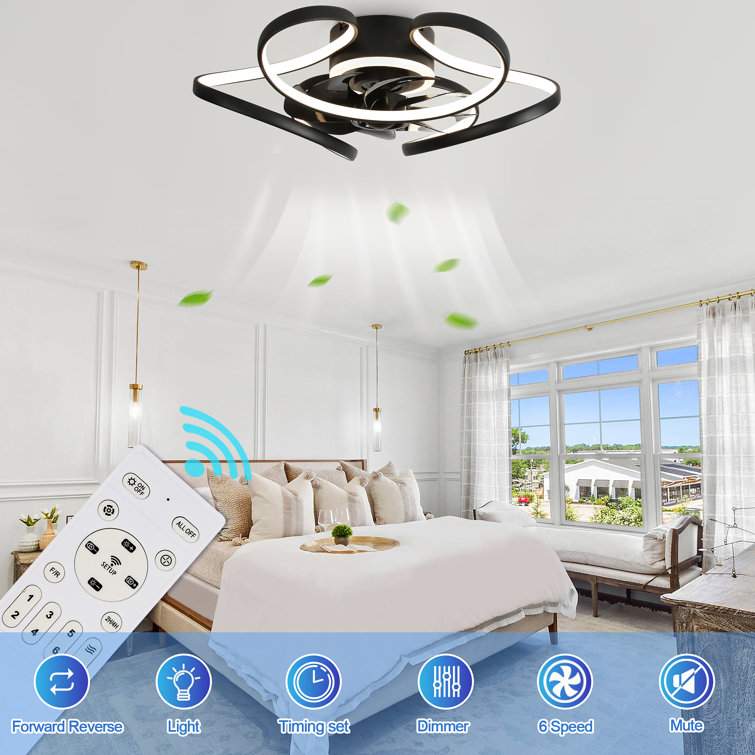 Westerley Modern Low Profile Ceiling Fan with Lights Smart APP Control  Flush Mount Dimmable LED Ceiling Light